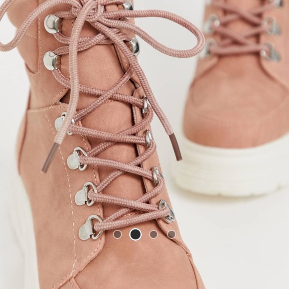 New Look Shoes New Look Chunky Flat Boots In Nudeblush Poshmark